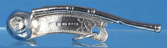 A Victorian silver bosuns call, Length 88mm Weight 13grms